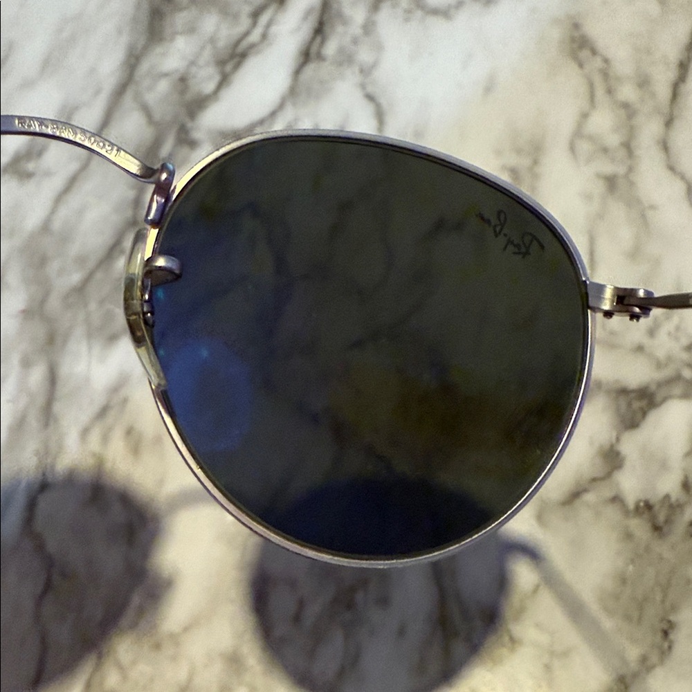 Ray-Ban Authentic Round Silver Frame Sunglasses W… - image 6